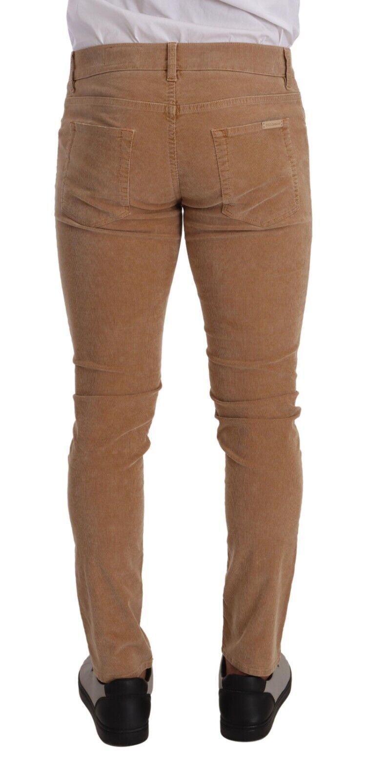 Dolce &amp; Gabbana – Enge Slim-Fit-Jeans aus Cord-Baumwolle in Braun