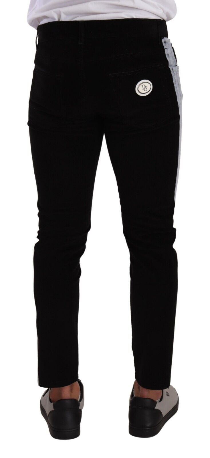 Dolce &amp; Gabbana – Schwarze Skinny-Cordjeans aus Baumwollstretch