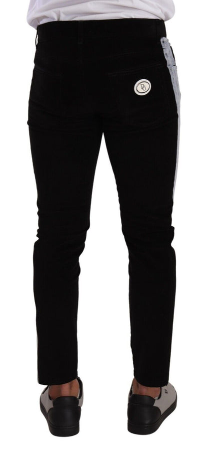 Dolce &amp; Gabbana – Schwarze Skinny-Cordjeans aus Baumwollstretch