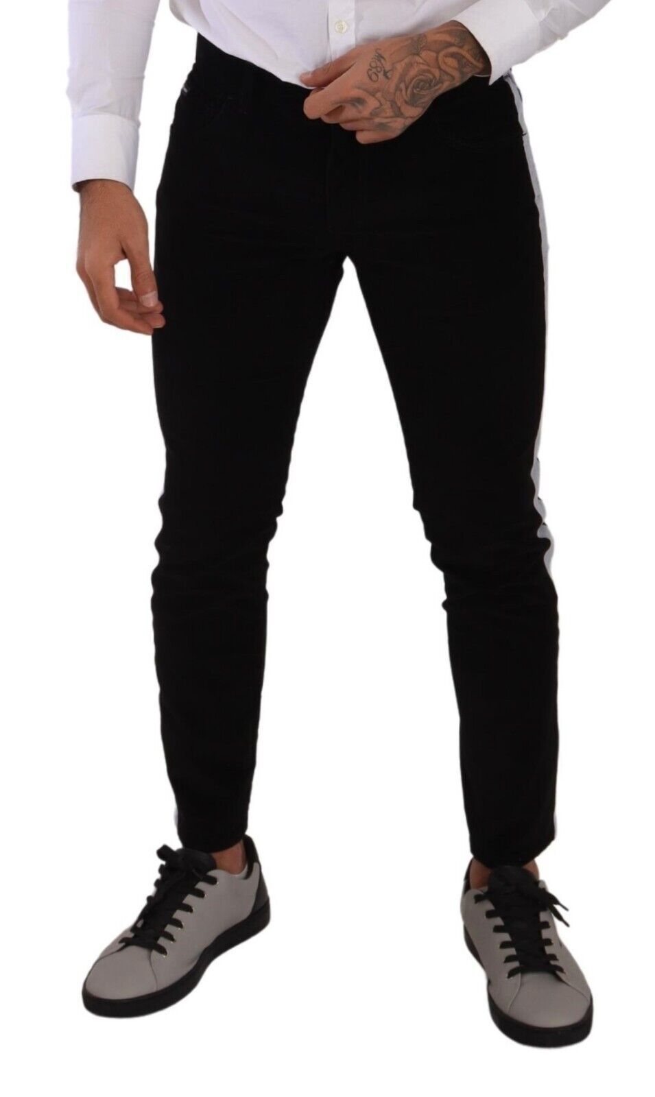 Dolce &amp; Gabbana – Schwarze Skinny-Cordjeans aus Baumwollstretch