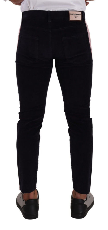 Dolce &amp; Gabbana – Blaue Skinny-Jeans aus Cord-Baumwolle mit Stretch
