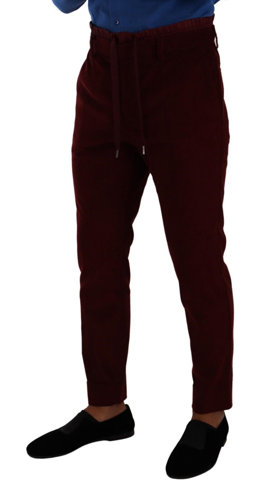 Dolce &amp; Gabbana Bordeaux Samt Herren Formelle Hose Anzughose