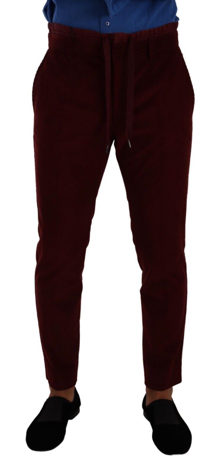 Dolce &amp; Gabbana Bordeaux Samt Herren Formelle Hose Anzughose