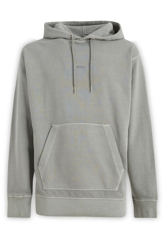 Hugo Boss – Elegantes Kapuzensweatshirt aus grauer Baumwolle