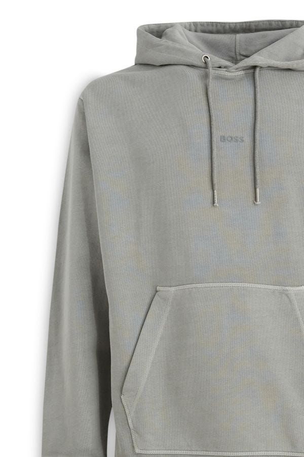 Hugo Boss – Elegantes Kapuzensweatshirt aus grauer Baumwolle