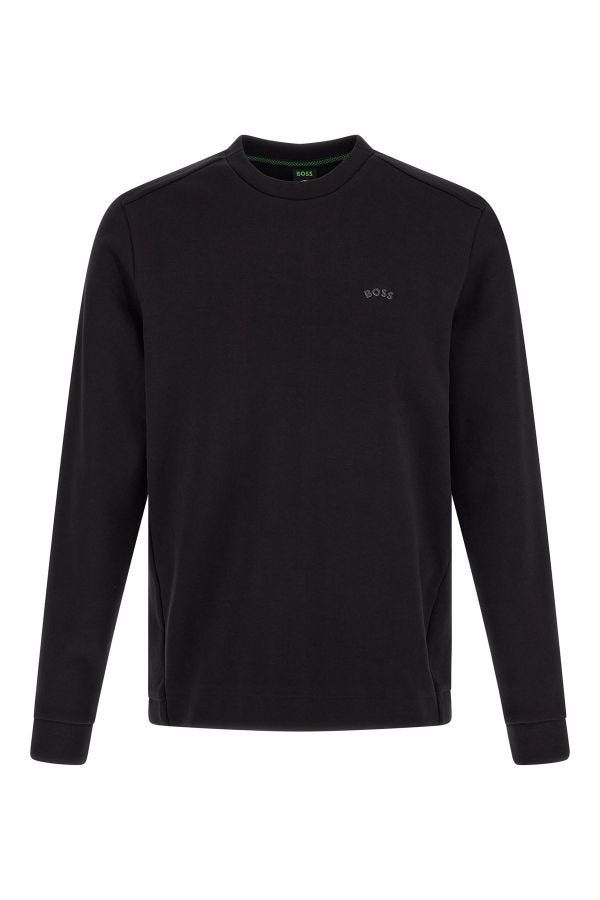 Hugo Boss Elegantes schwarzes Rundhals-Sweatshirt aus Baumwolle