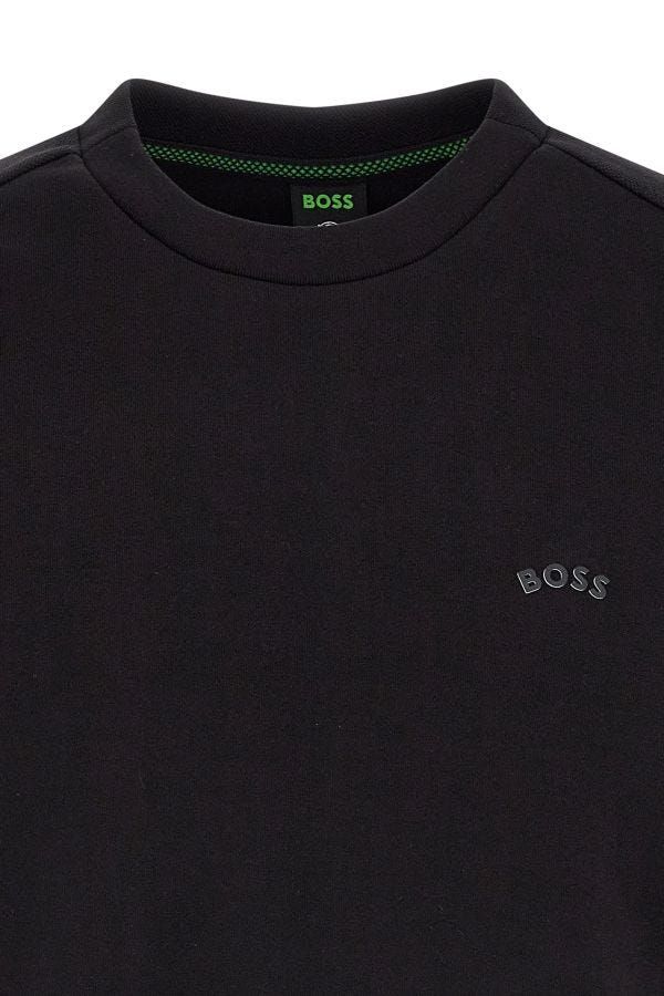 Hugo Boss Elegantes schwarzes Rundhals-Sweatshirt aus Baumwolle