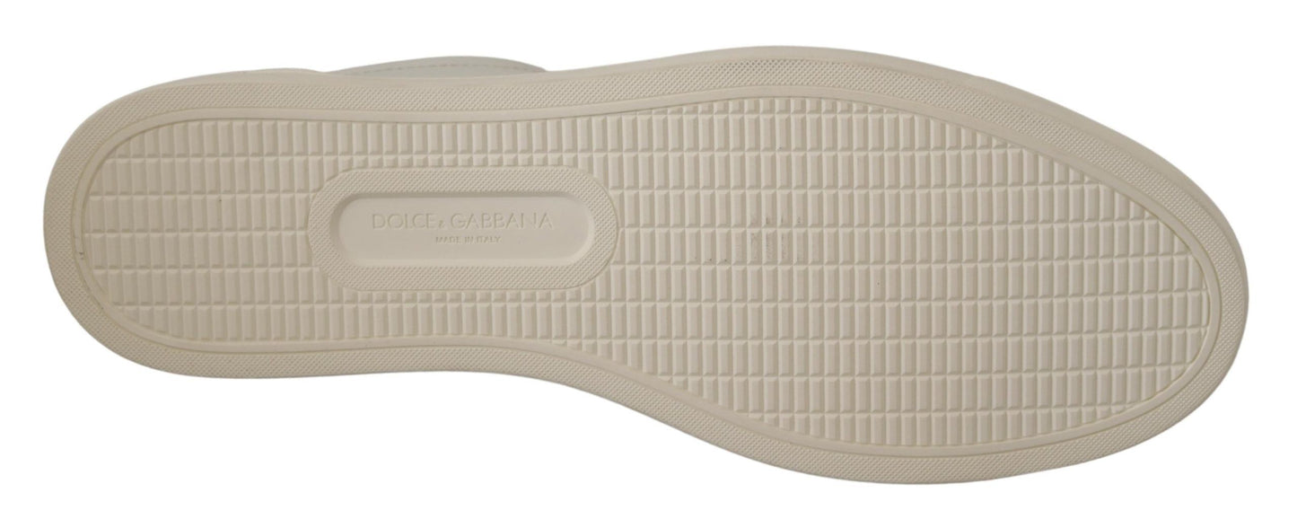 Dolce &amp; Gabbana Weiß Schwarz Leder Halbschuhe Sneakers