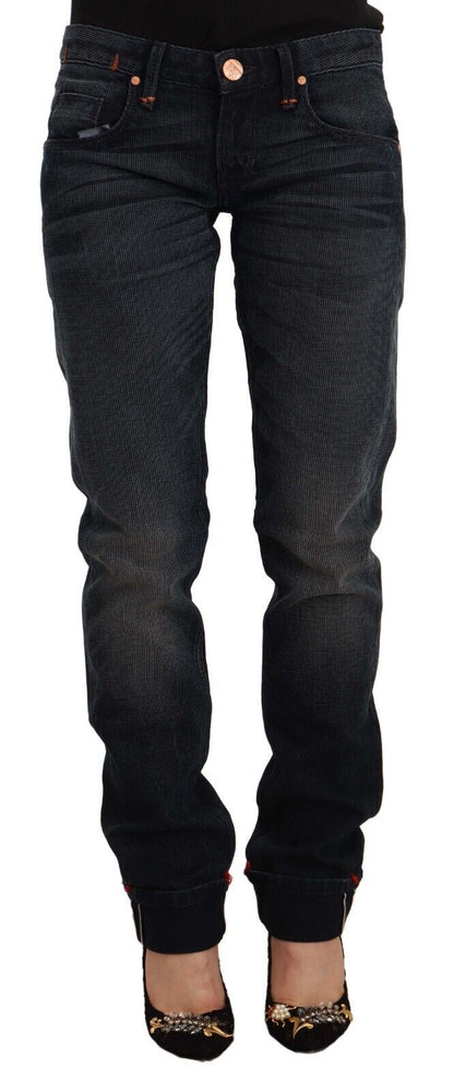 Acht – Schwarze Skinny-Jeans aus verwaschener Baumwolle mit niedriger Taille