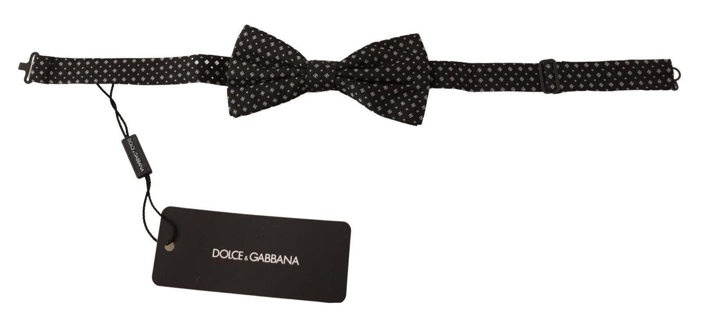 Dolce &amp; Gabbana – Schwarze Papillon-Krawatte aus 100 % Seide mit verstellbarem Hals