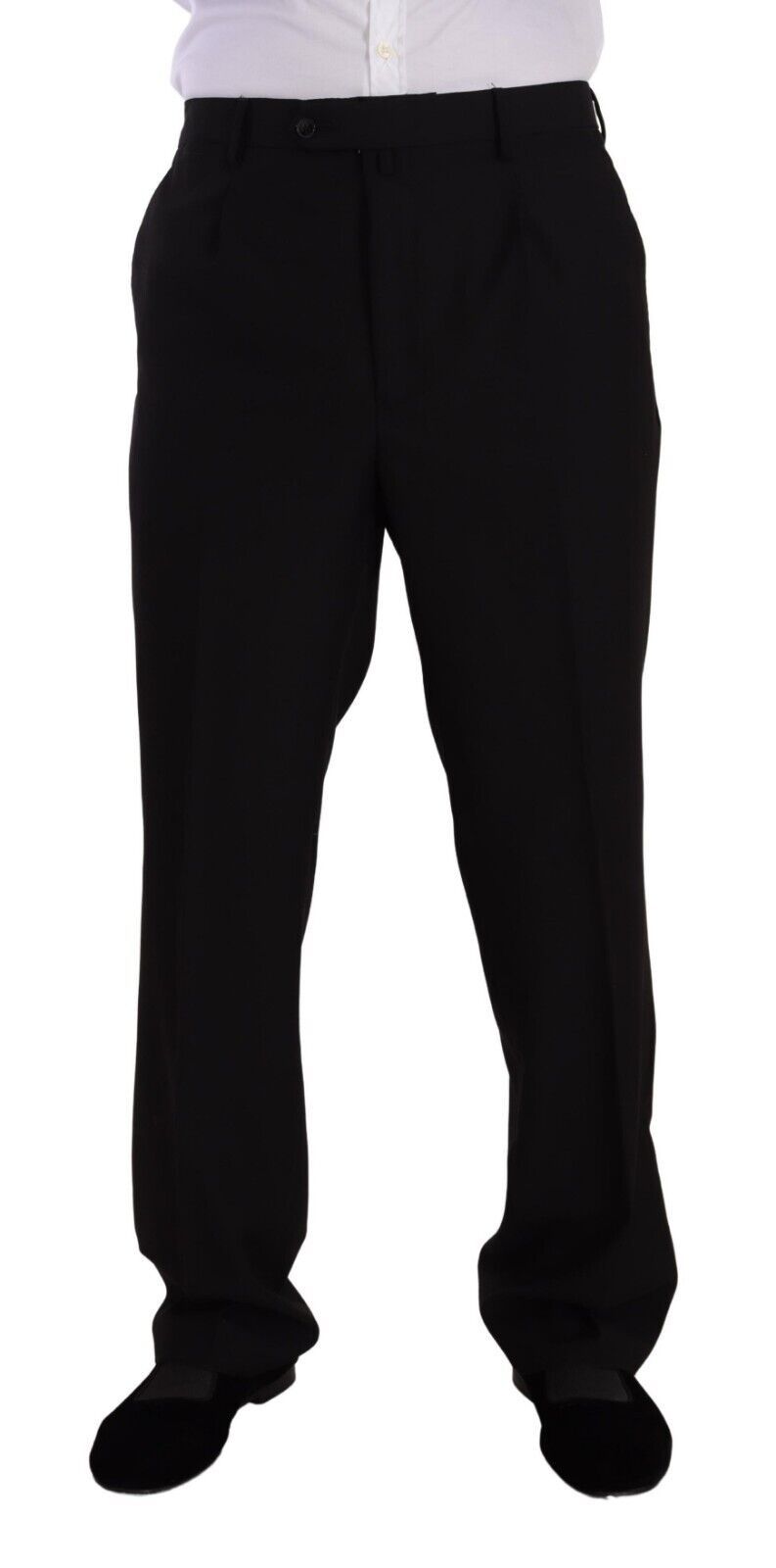 Domenico Tagliente – Schwarzer, einreihiger Anzug aus Polyester