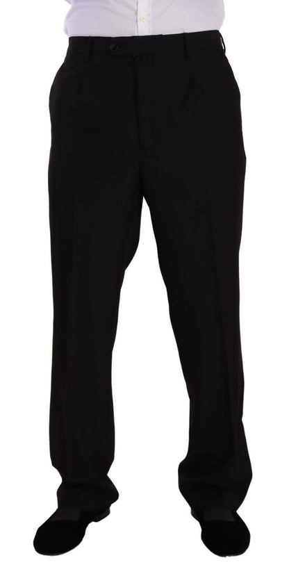 Domenico Tagliente – Schwarzer, einreihiger Anzug aus Polyester