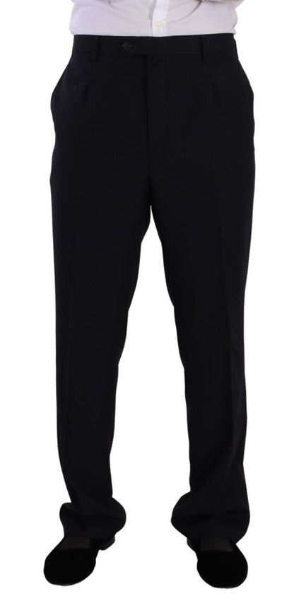 Domenico Tagliente – Blauer, einreihiger Anzug aus Polyester