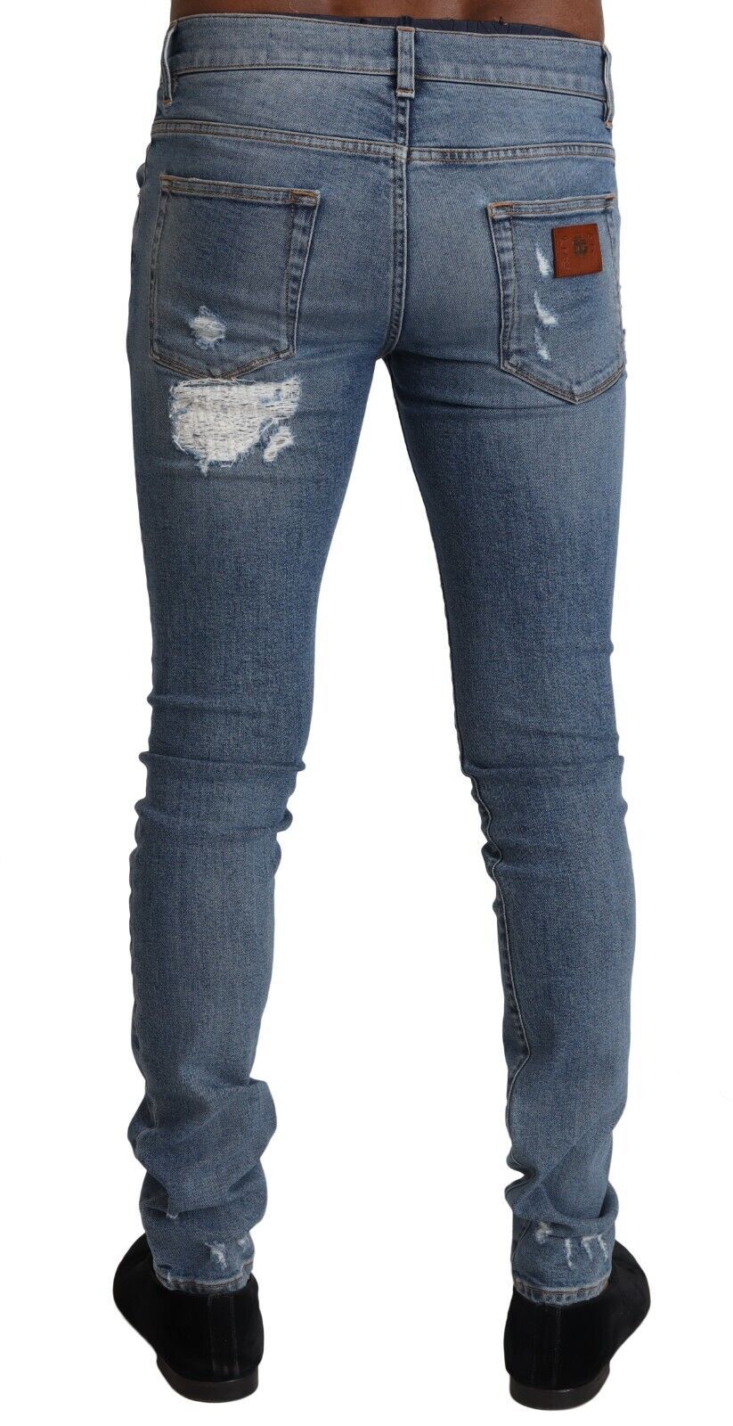 Dolce &amp; Gabbana – Hellblaue Skinny-Jeans aus zerfetztem Baumwolldenim