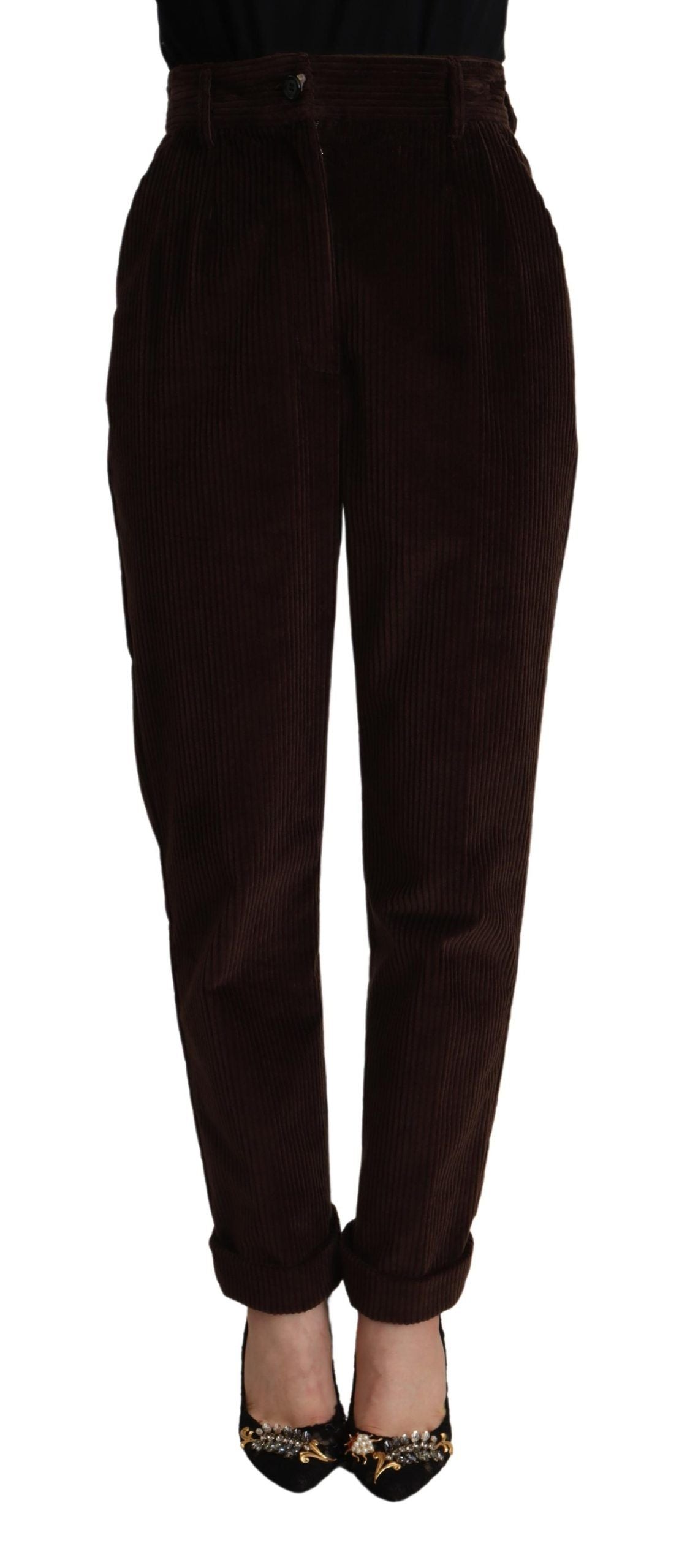 Dolce &amp; Gabbana Bordeaux Cordhose aus Baumwolle mit konischer Passform