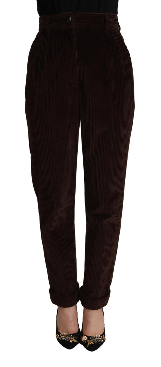 Dolce &amp; Gabbana Bordeaux Cordhose aus Baumwolle mit konischer Passform
