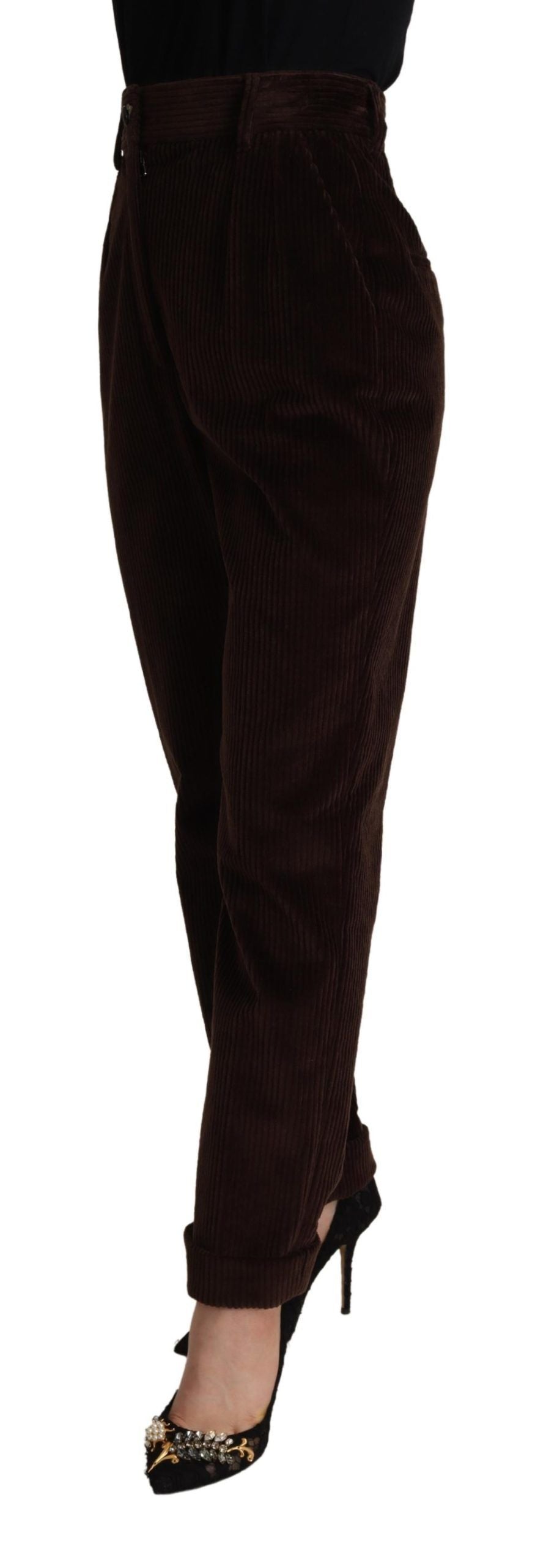 Dolce &amp; Gabbana Bordeaux Cordhose aus Baumwolle mit konischer Passform