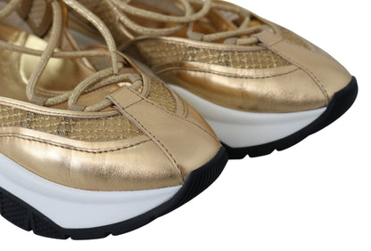 Jimmy Choo Golden Glamour Mesh-Leder-Sneaker
