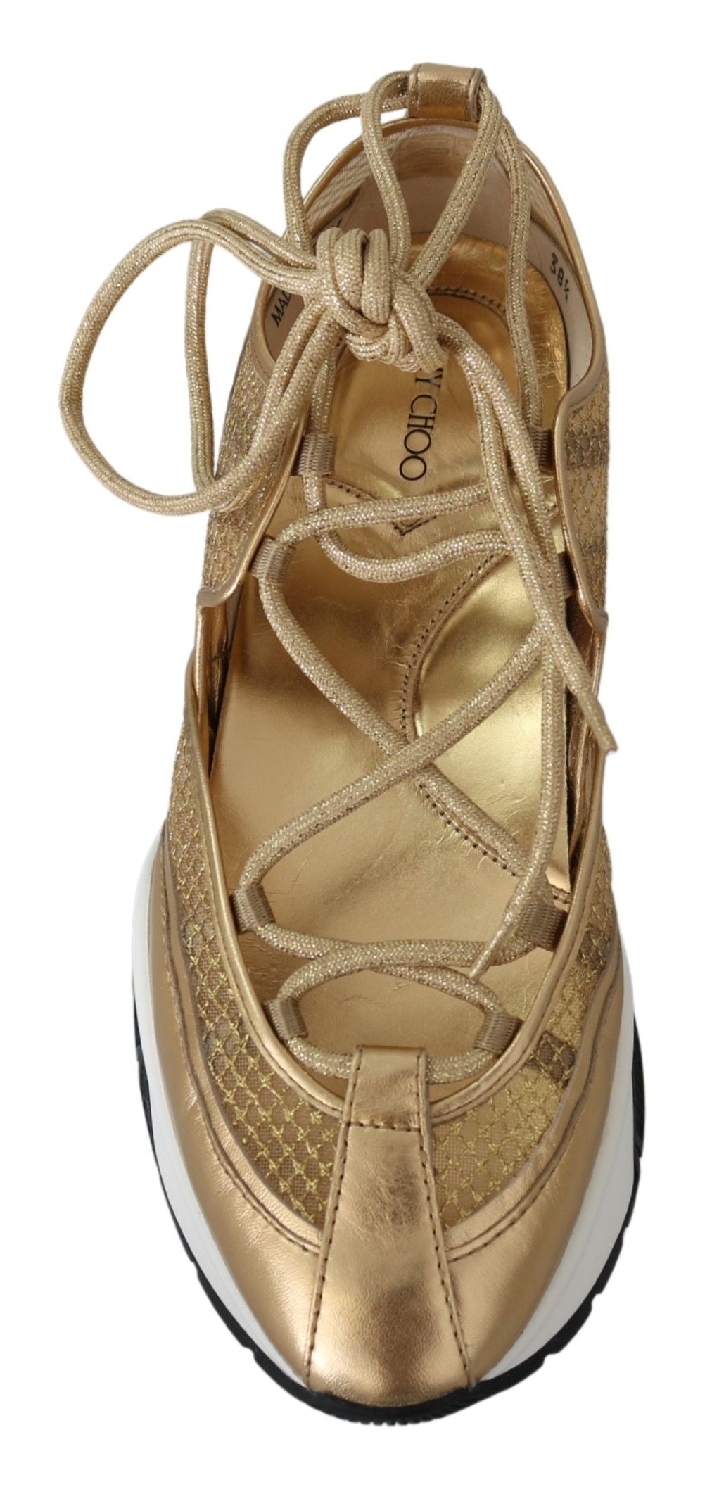 Jimmy Choo Golden Glamour Mesh-Leder-Sneaker