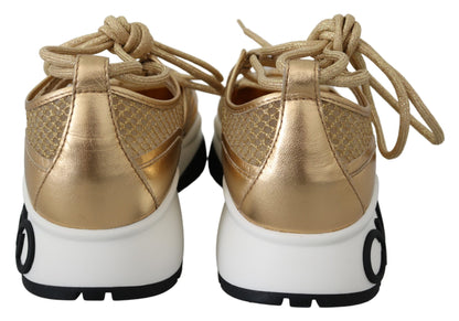 Jimmy Choo Golden Glamour Mesh-Leder-Sneaker