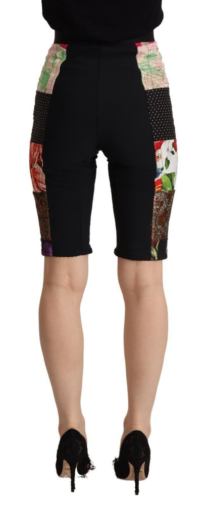 Dolce &amp; Gabbana – Mehrfarbige Patchwork-Shorts mit hoher Taille