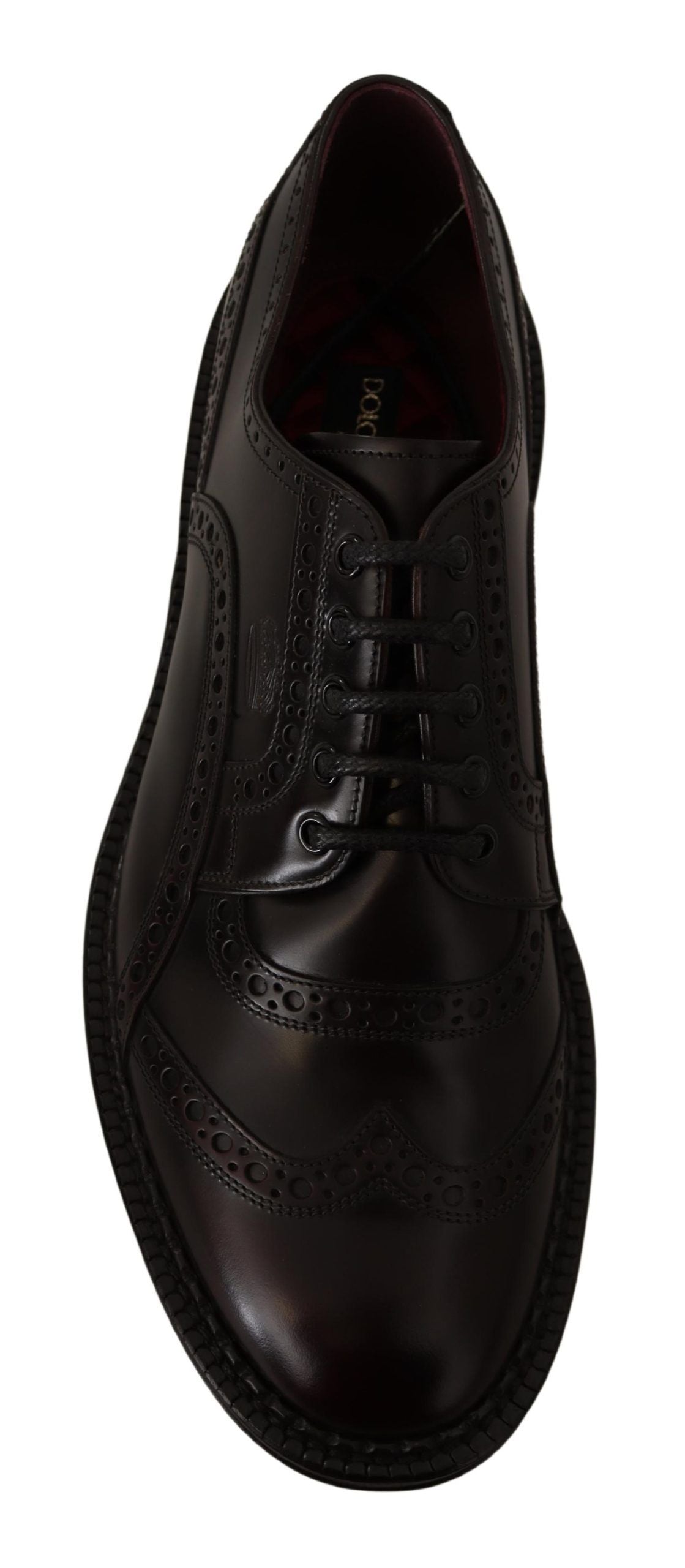 Dolce &amp; Gabbana – Lilafarbene Oxford-Schuhe aus Leder mit Flügelkappe