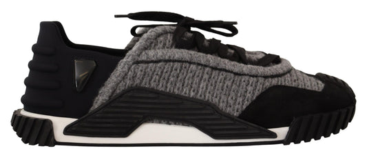 Dolce &amp; Gabbana – NS1 – Sneaker mit Schnürung aus schwarzem und grauem Stoff