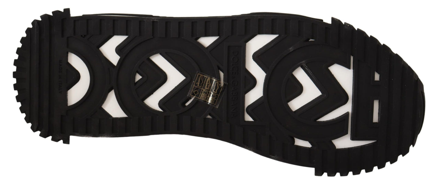 Dolce & Gabbana Black Gray Fabric Lace Up NS1 Sneakers Shoes