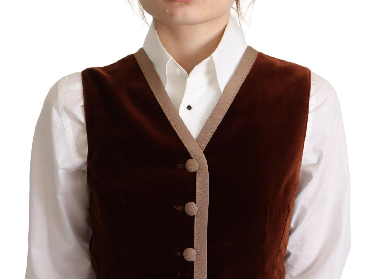 Dolce &amp; Gabbana Bordeauxrotes, ärmelloses Trägertop aus Baumwolle mit V-Ausschnitt