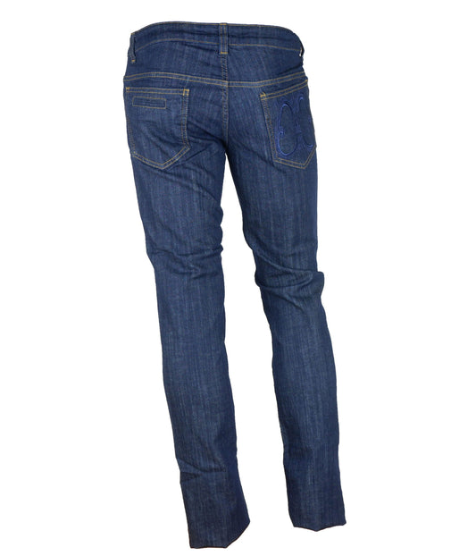 Cavalli Class – Elegante dunkelblaue Denim-Essentials