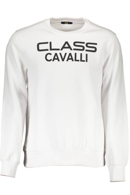 Cavalli Class Weißer Baumwollpullover für Herren