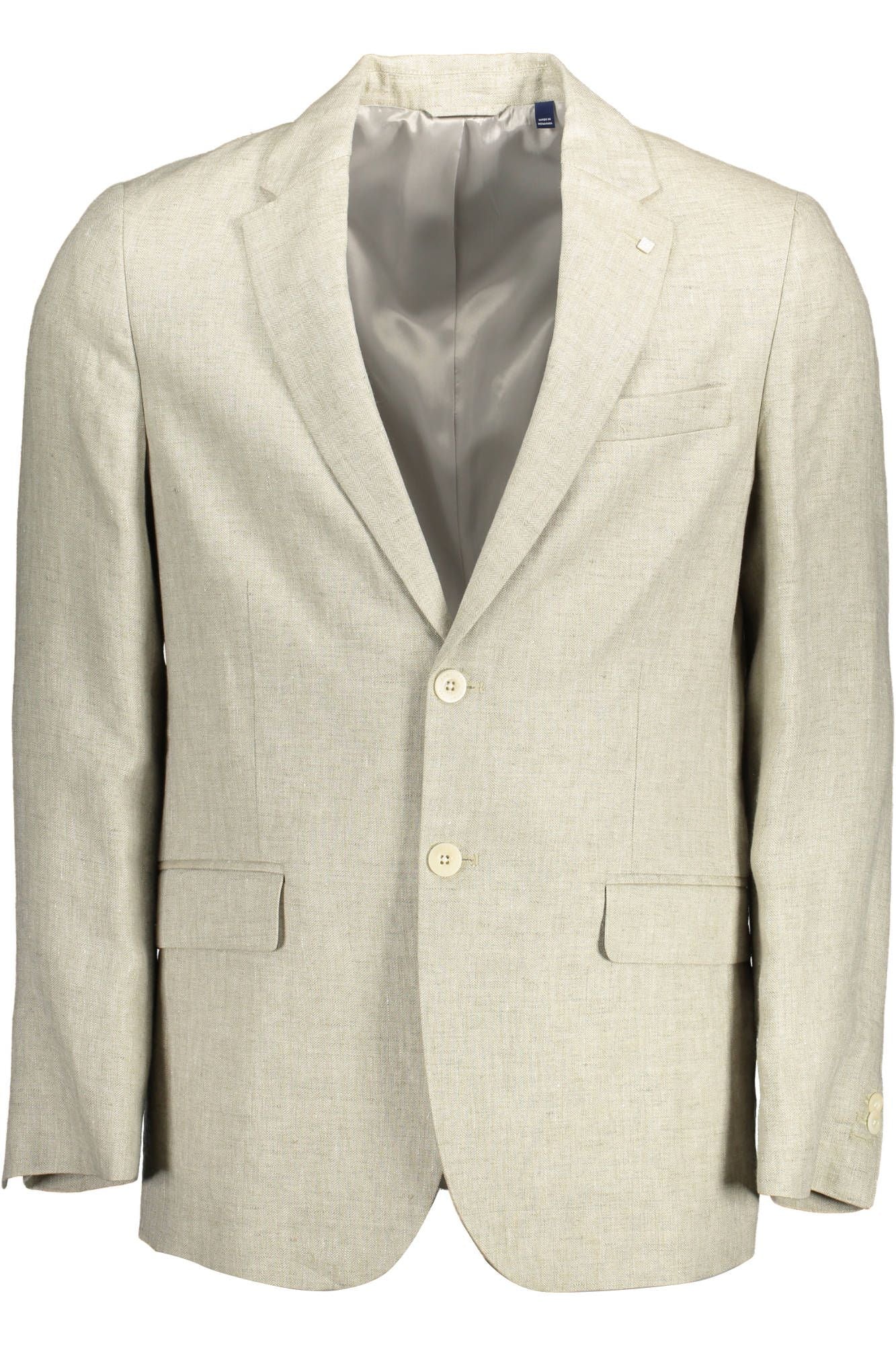 Gant – Klassische Leinenjacke in Beige mit Logodetails
