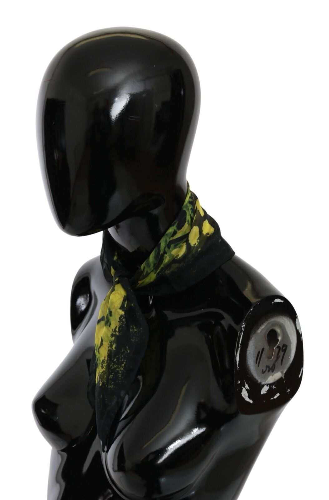 GF Ferre Schwarz Gelb Blumen Wickelschal Foulard Schal