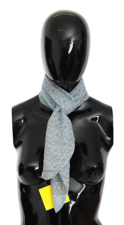 Ermanno Scervino Hellblauer Bandana-Wickelschal Foulard-Schal