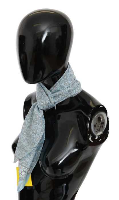 Ermanno Scervino Hellblauer Bandana-Wickelschal Foulard-Schal