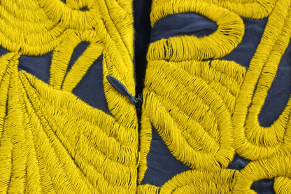 Sachin &amp; Babi – Trägerloses Mini-Etuikleid in Blau und Gelb mit Bubble-Muster