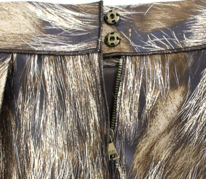 Dolce &amp; Gabbana Brauner, gerader Seidenrock mit Blumenmuster