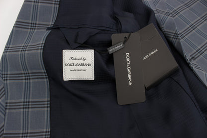 Dolce &amp; Gabbana – Blau karierte Slim-Fit-Blazerjacke