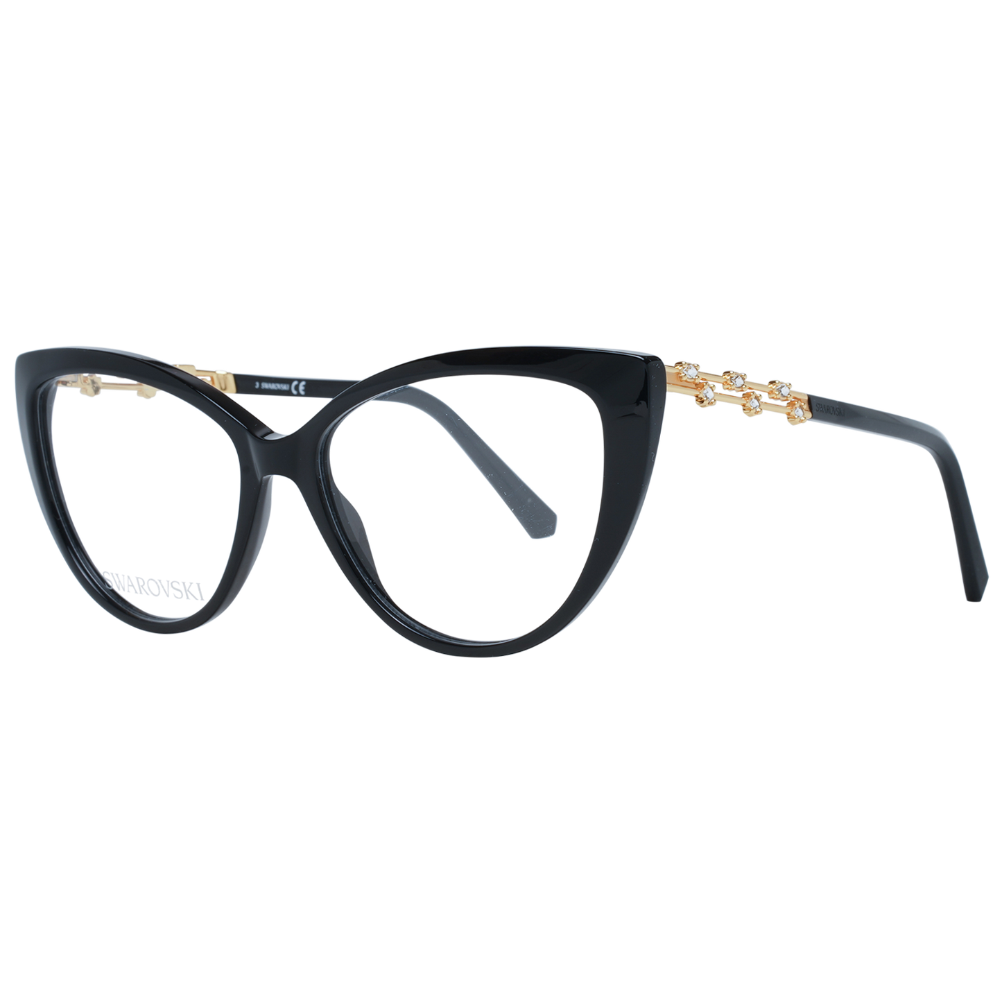 Swarovski Elegante schwarze Cat Eye Designerbrille