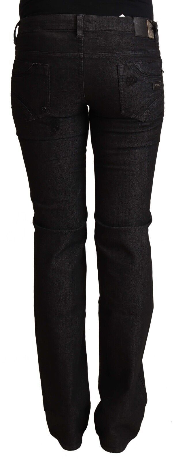 Costume National – Schwarze Skinny-Jeans aus Baumwolle mit niedriger Taille