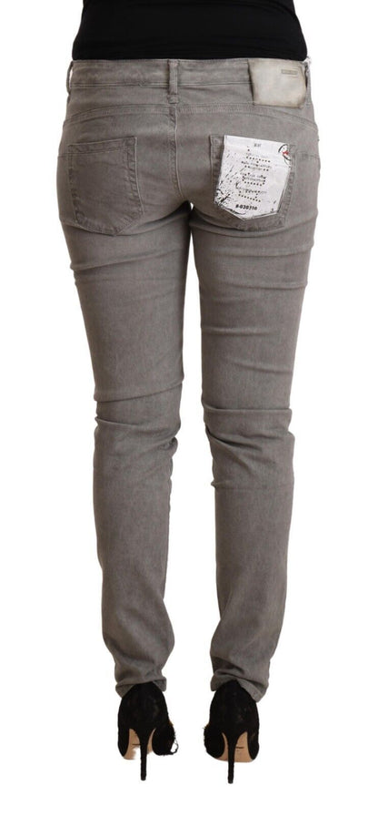 Acht – Hellgraue Slim-Fit-Jeans aus gewaschener Baumwolle