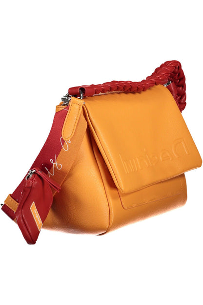 Desigual – Schicke orangefarbene Umhängetasche mit kontrastierenden Details