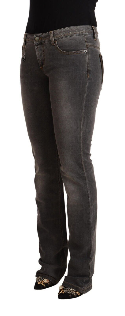 Costume National – Grau verwaschene Jeans mit niedriger Taille und geradem Schnitt