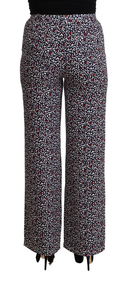 Michael Kors – Schwarze, gerade Hose mit hohem Bund und Print