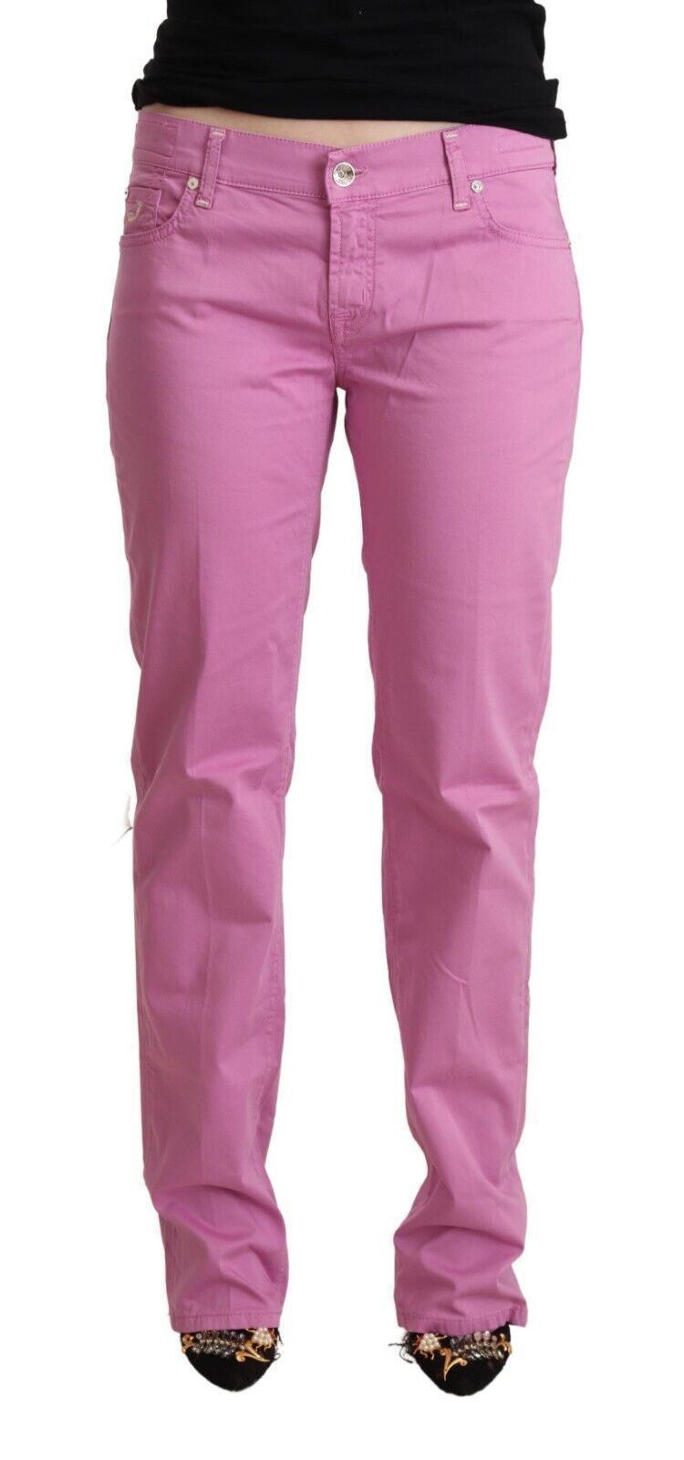 Jacob Cohen – Niedrig taillierte Tapered-Jeans aus Baumwolle in Rosa