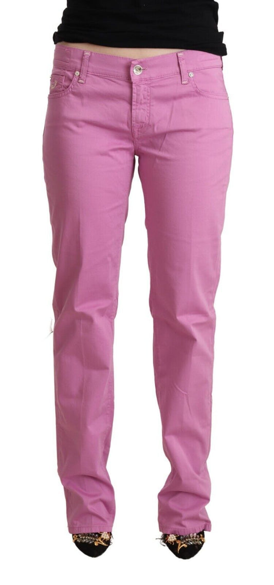 Jacob Cohen – Niedrig taillierte Tapered-Jeans aus Baumwolle in Rosa
