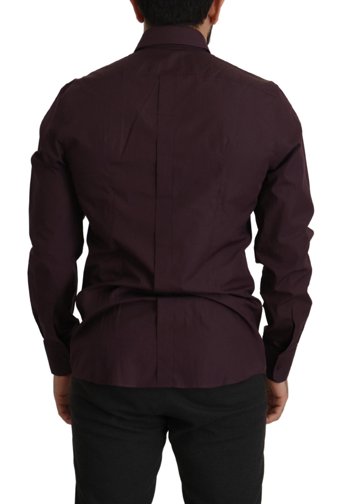 Dolce &amp; Gabbana Lila Slim Fit Hemd aus Baumwolle GOLD