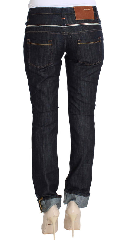 Acht Blue Denim Baumwollhosen Straight Fit Jeans