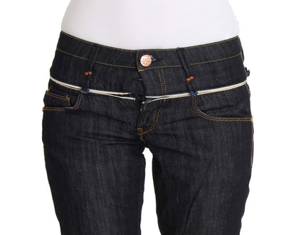 Acht Blue Denim Baumwollhosen Straight Fit Jeans