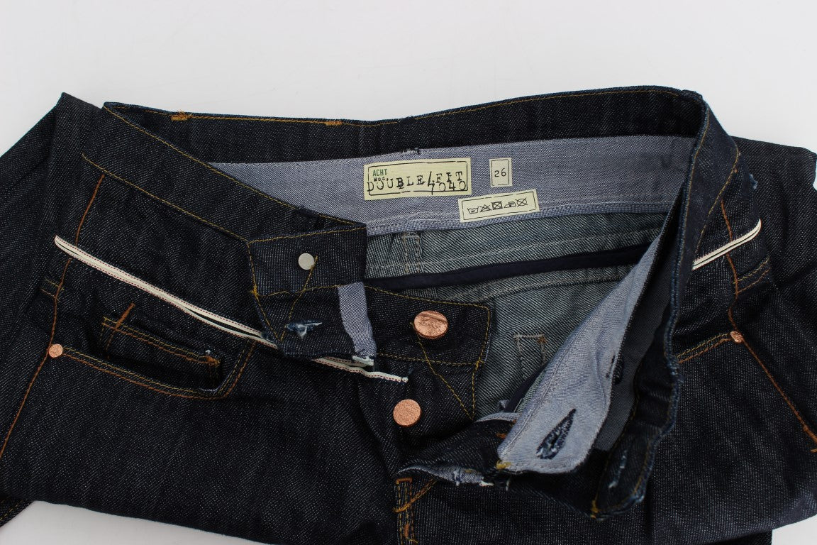Acht Blue Denim Baumwollhosen Straight Fit Jeans